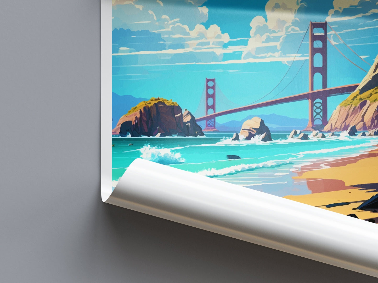 Baker Beach Travel Print Wall Art Baker Beach Wall Hanging Home Décor Baker Beach Gift Art Lovers California Art Lover Gift California