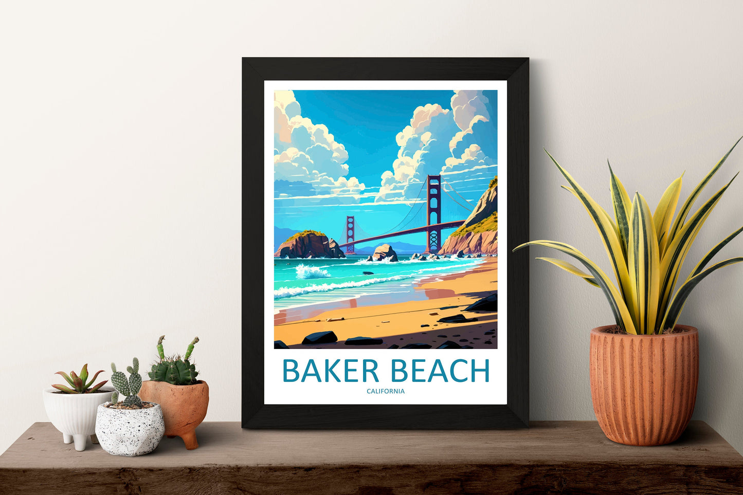 Baker Beach Travel Print Wall Art Baker Beach Wall Hanging Home Décor Baker Beach Gift Art Lovers California Art Lover Gift California