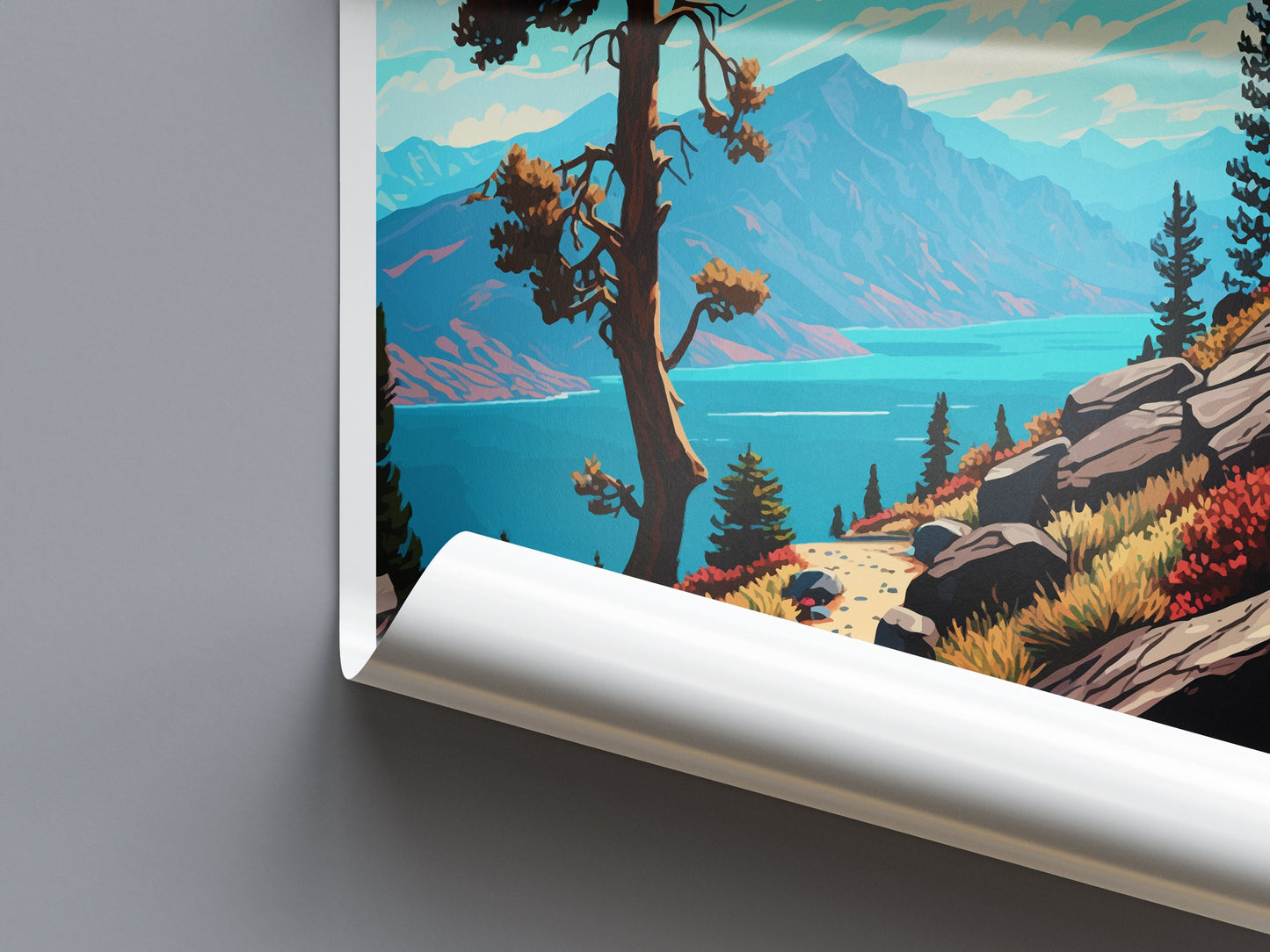 Mount Tallac Travel Print Wall Art Mount Tallac Wall Hanging Home Décor Mount Tallac Gift Art Lovers California Art Poster Mount Tallac Art