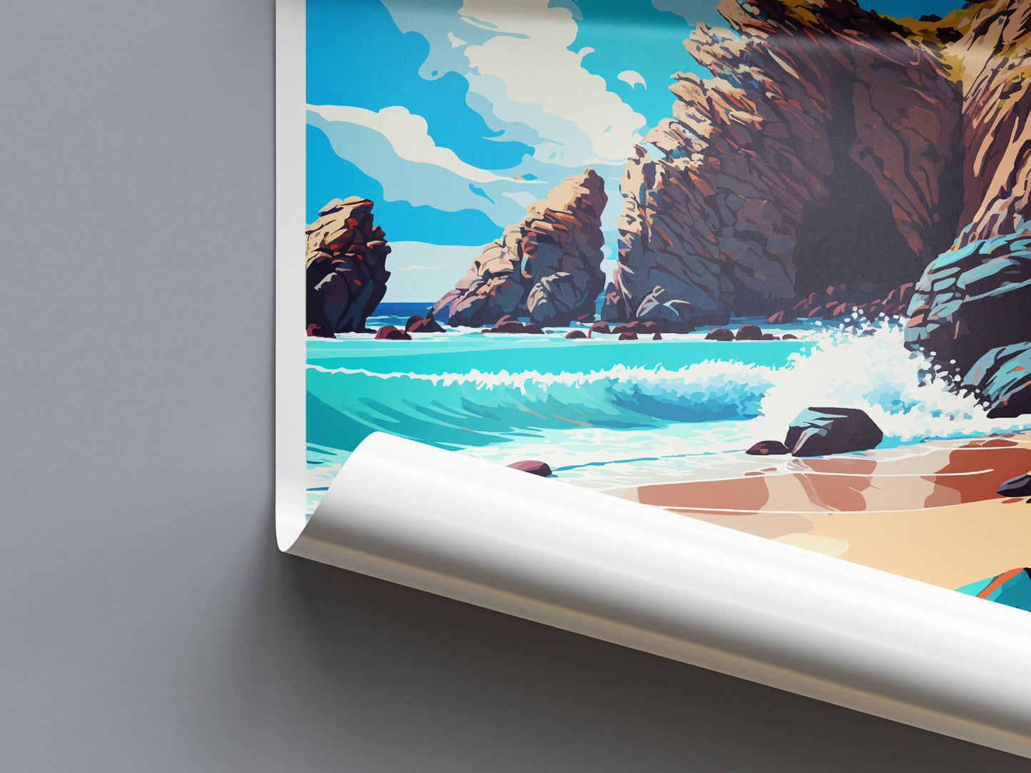 Pfeiffer Beach Travel Print Wall Art Pfeiffer Beach Wall Hanging Home Décor Pfeiffer Beach Gift Art Lovers California Art Poster PfeifferArt