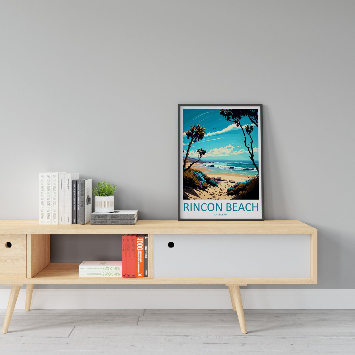 Rincon Beach Travel Print Wall Art Rincon Beach Wall Hanging Home Décor Rincon Beach Gift Art Lovers California Art Poster Rincon Beach