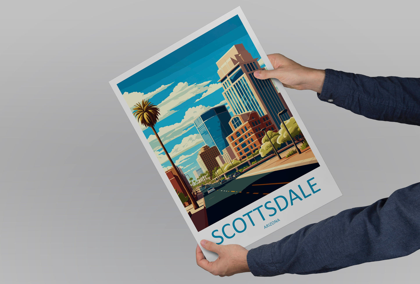 Scottsdale Travel Print Wall Art Scottsdale Wall Hanging Home Décor Scottsdale Gift Art Lovers Arizona Art Lover Gift Arizona Print Decor