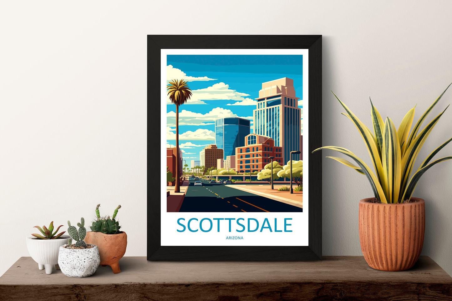 Scottsdale Travel Print Wall Art Scottsdale Wall Hanging Home Décor Scottsdale Gift Art Lovers Arizona Art Lover Gift Arizona Print Decor