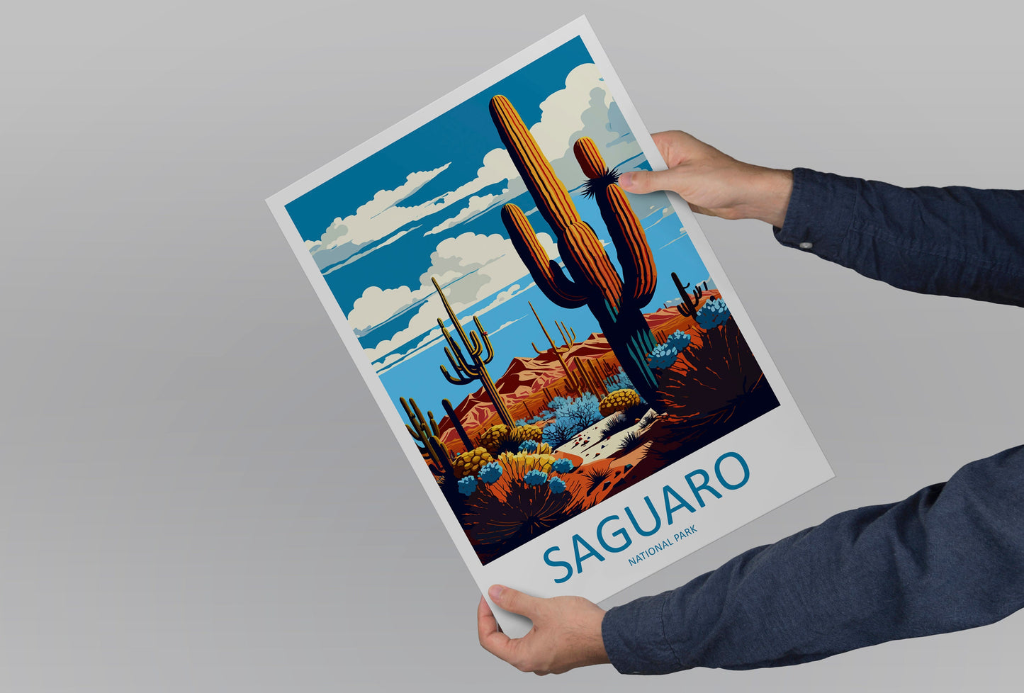 Saguaro National Park Travel Print Wall Art Saguaro National Park Wall Hanging Home Décor Saguaro National Park Gift Art Lovers Arizona Art