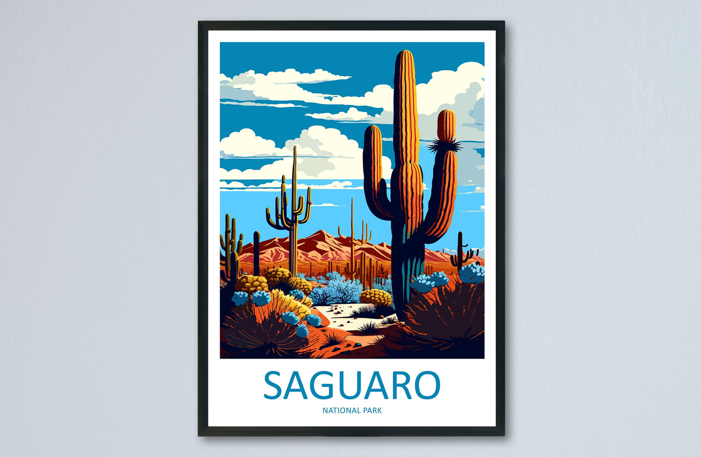 Saguaro National Park Travel Print Wall Art Saguaro National Park Wall Hanging Home Décor Saguaro National Park Gift Art Lovers Arizona Art