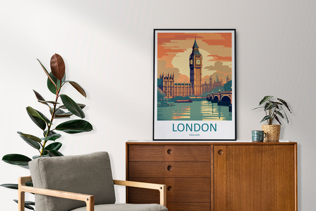 London Travel Print Wall Art London Wall Hanging Home Décor London Gift Art Lovers England Art Lover Gift London Travel Gift