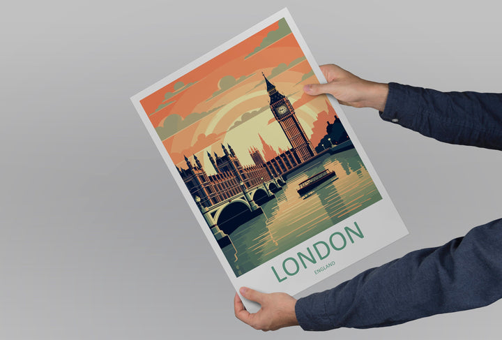 London Travel Print Wall Art London Wall Hanging Home Décor London Gift Art Lovers England Art Lover Gift London Travel Gift