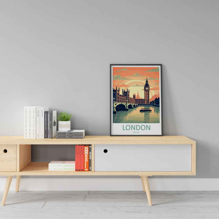 London Travel Print Wall Art London Wall Hanging Home Décor London Gift Art Lovers England Art Lover Gift London Travel Gift