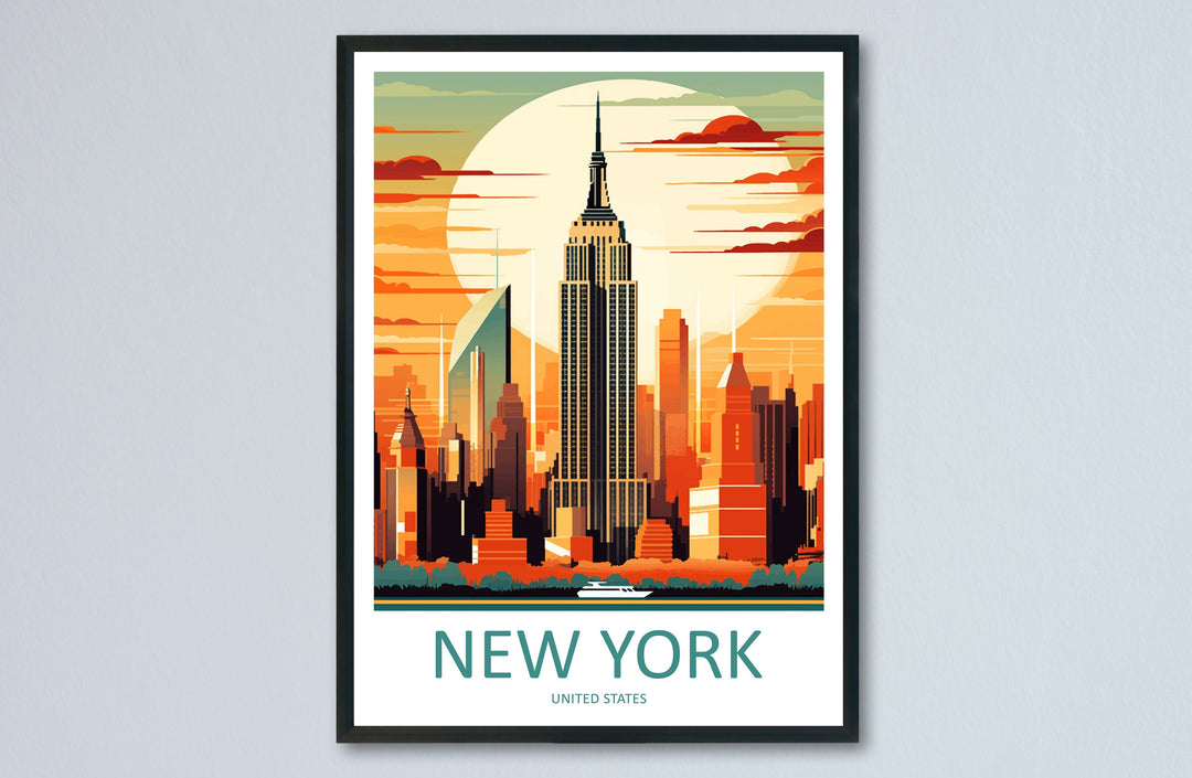New York Travel Print Wall Art New York Wall Hanging Home Décor New York Gift Art Lovers New York State Art Gift Lover Print