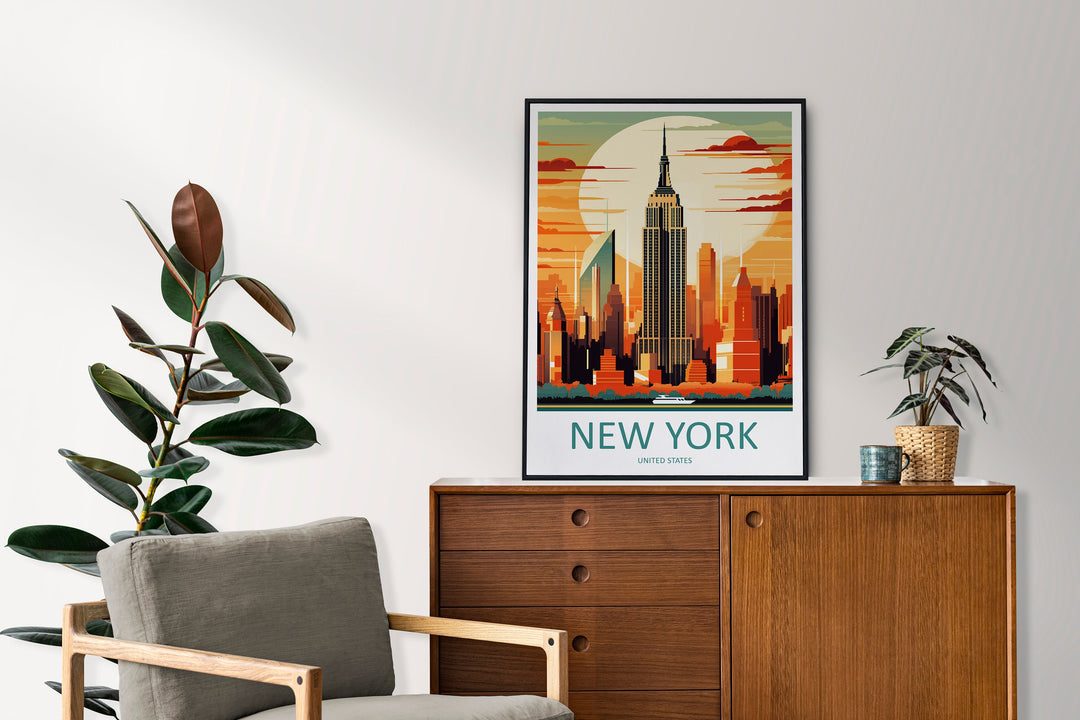 New York Travel Print Wall Art New York Wall Hanging Home Décor New York Gift Art Lovers New York State Art Gift Lover Print