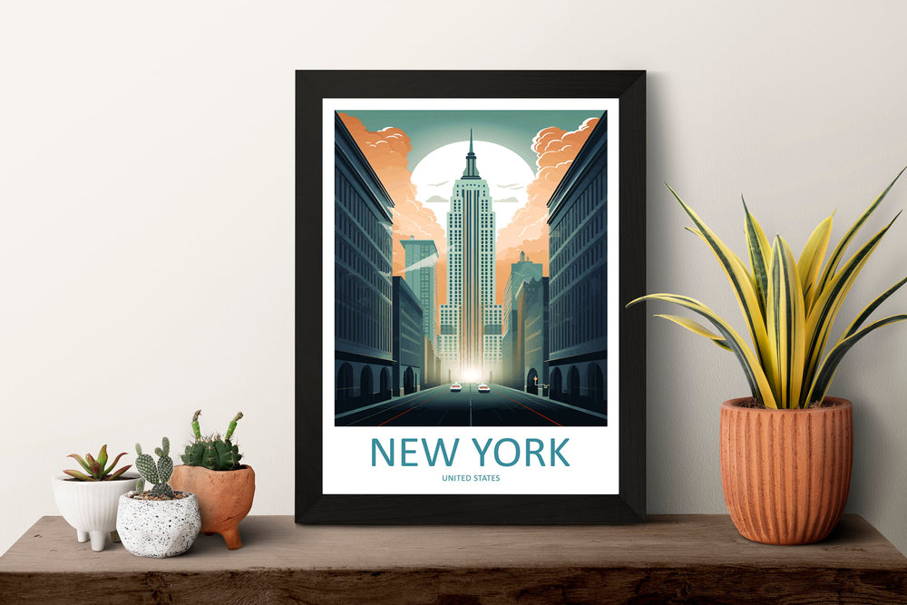 New York Travel Print Wall Art New York Wall Hanging Home Décor New York Gift Art Lovers New York State Art Gift Lover Print