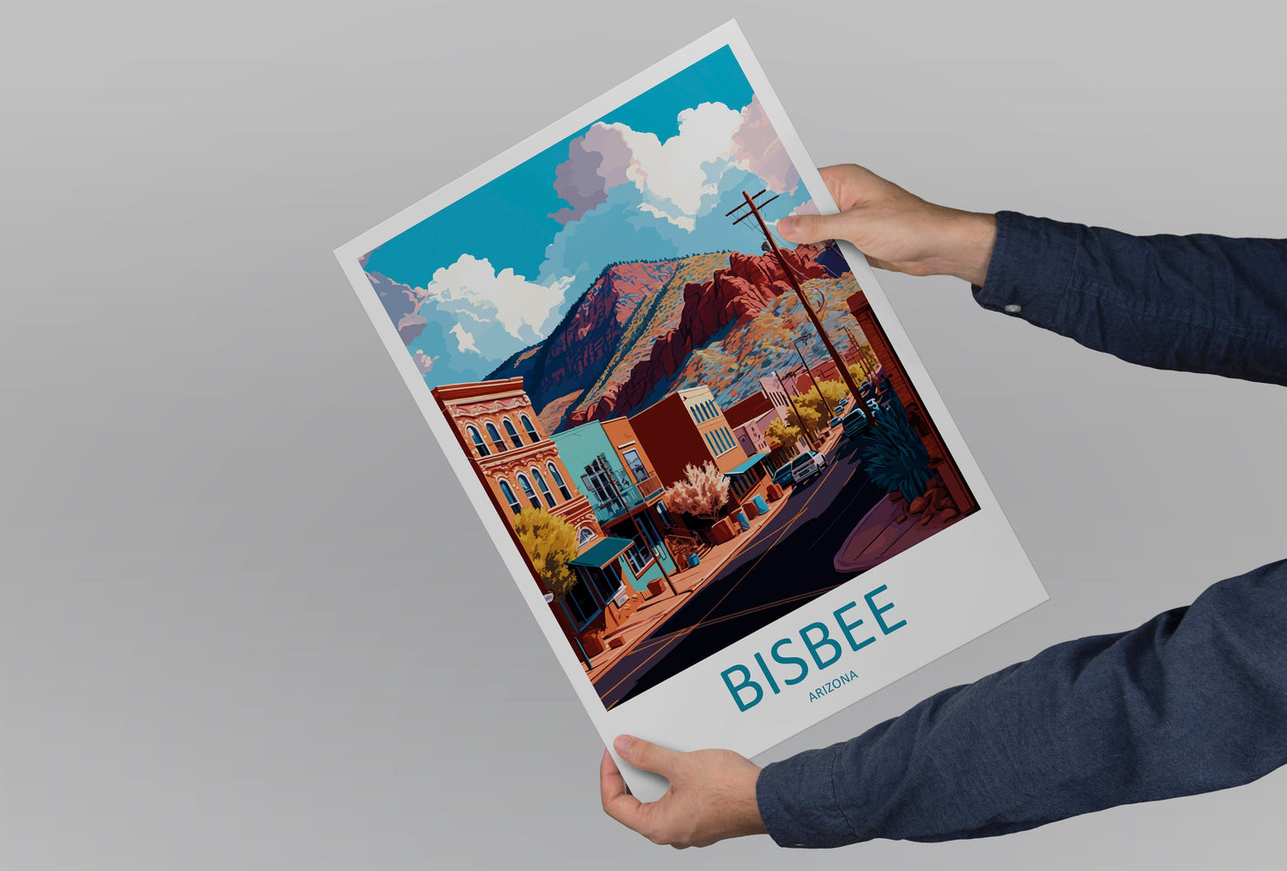 Bisbee Travel Print Wall Art Bisbee Lake Wall Hanging Home Décor Bisbee Lake Gift Art Lovers Arizona Art Lover Gift Arizona Print