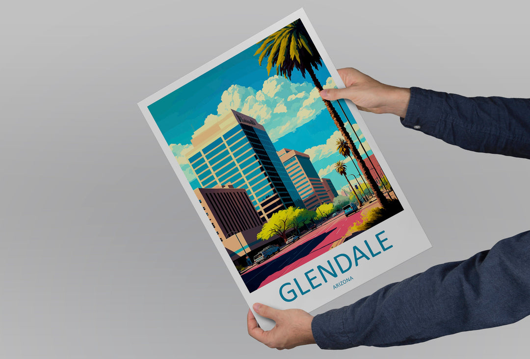 Glendale Travel Print Wall Art Glendale Wall Hanging Home Décor Glendale Gift Art Lovers Arizona Art Lover Gift Arizona Travel Print