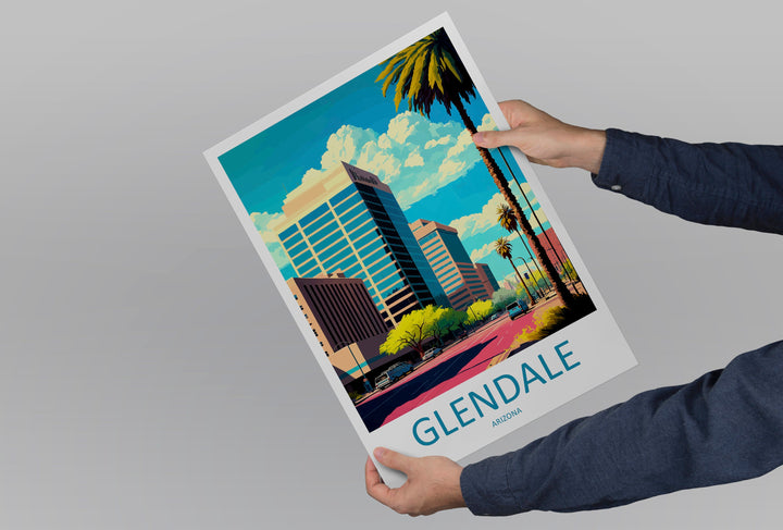 Glendale Travel Print Wall Art Glendale Wall Hanging Home Décor Glendale Gift Art Lovers Arizona Art Lover Gift Arizona Travel Print
