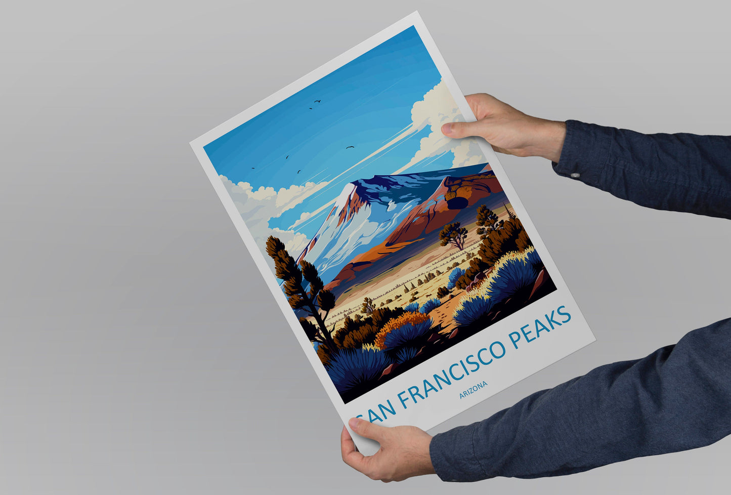 San Francisco Peaks Travel Print Wall Art San Francisco Peaks Wall Hanging Home Décor San Francisco Peaks Gift Art Lovers Arizona Art Lover