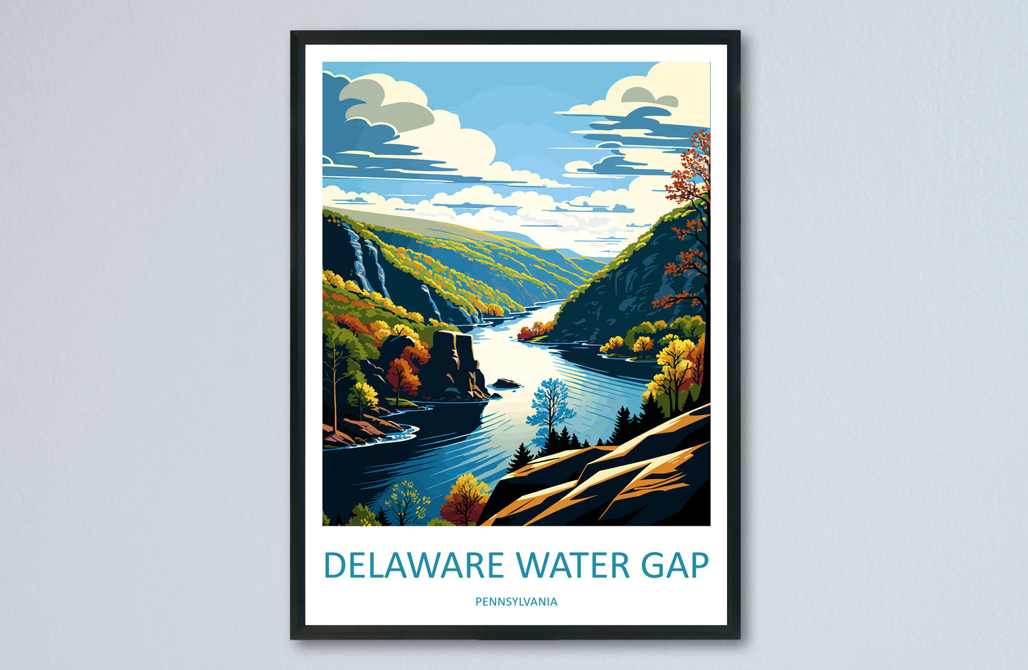 Delaware Water Gap Travel Print Wall Art Delaware Water Gap Wall Hanging Home Décor Delaware Water Gap Gift Art Lovers Pennsylvania Art