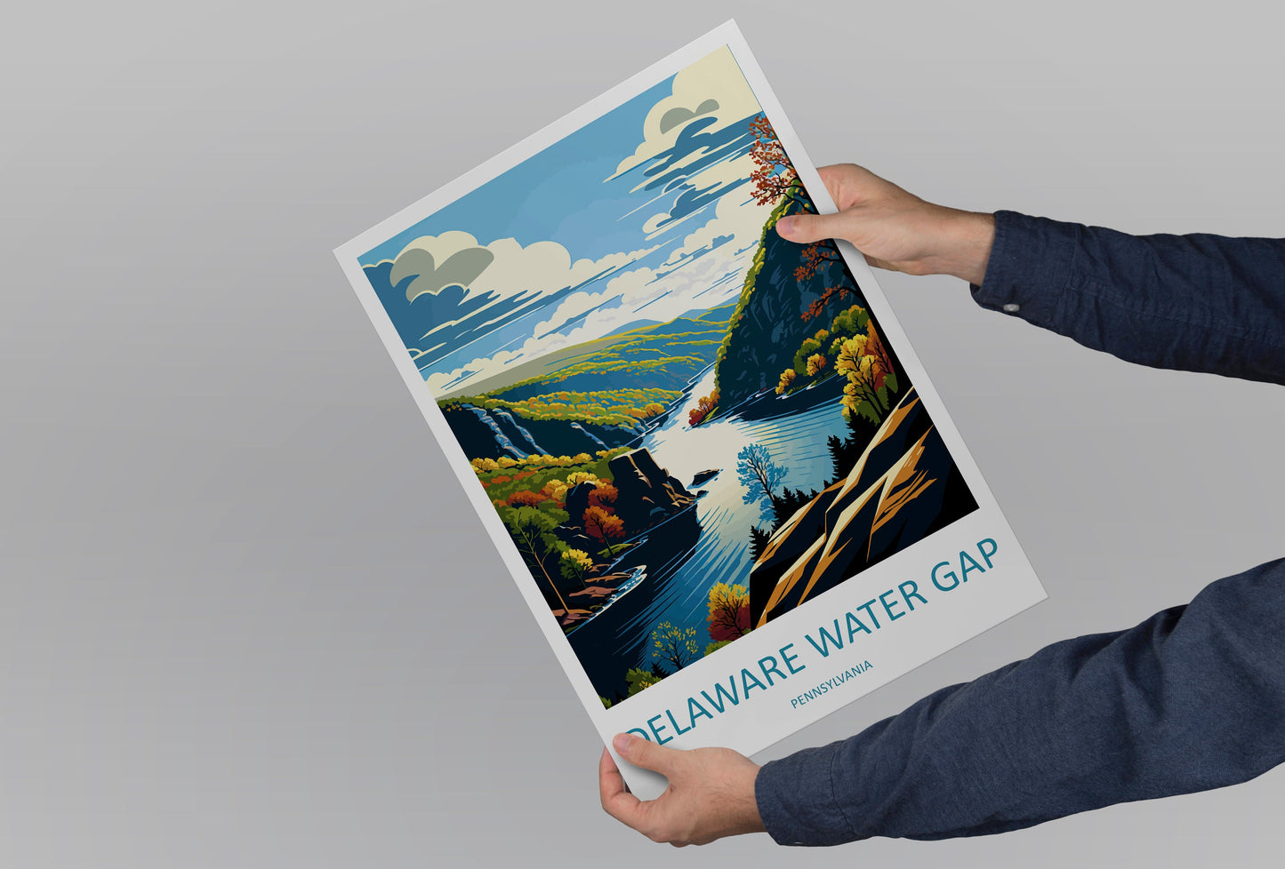 Delaware Water Gap Travel Print Wall Art Delaware Water Gap Wall Hanging Home Décor Delaware Water Gap Gift Art Lovers Pennsylvania Art
