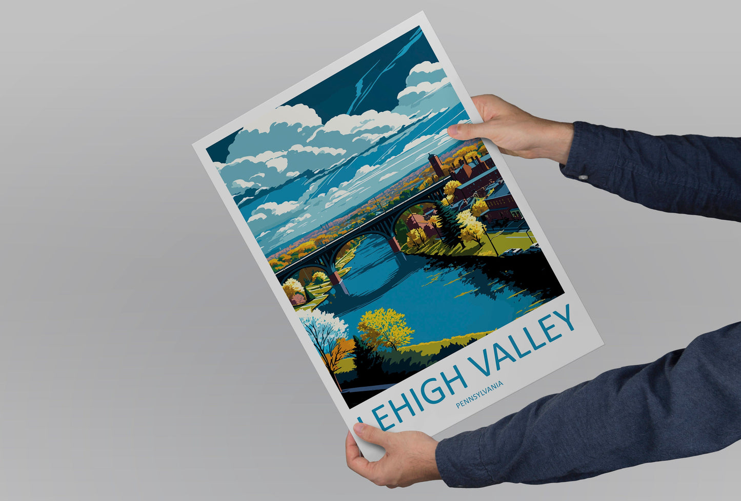 Lehigh Valley Travel Print Wall Art Lehigh Valley Wall Hanging Home Décor Lehigh Valley Gift Art Lovers Pennsylvania Art Lover