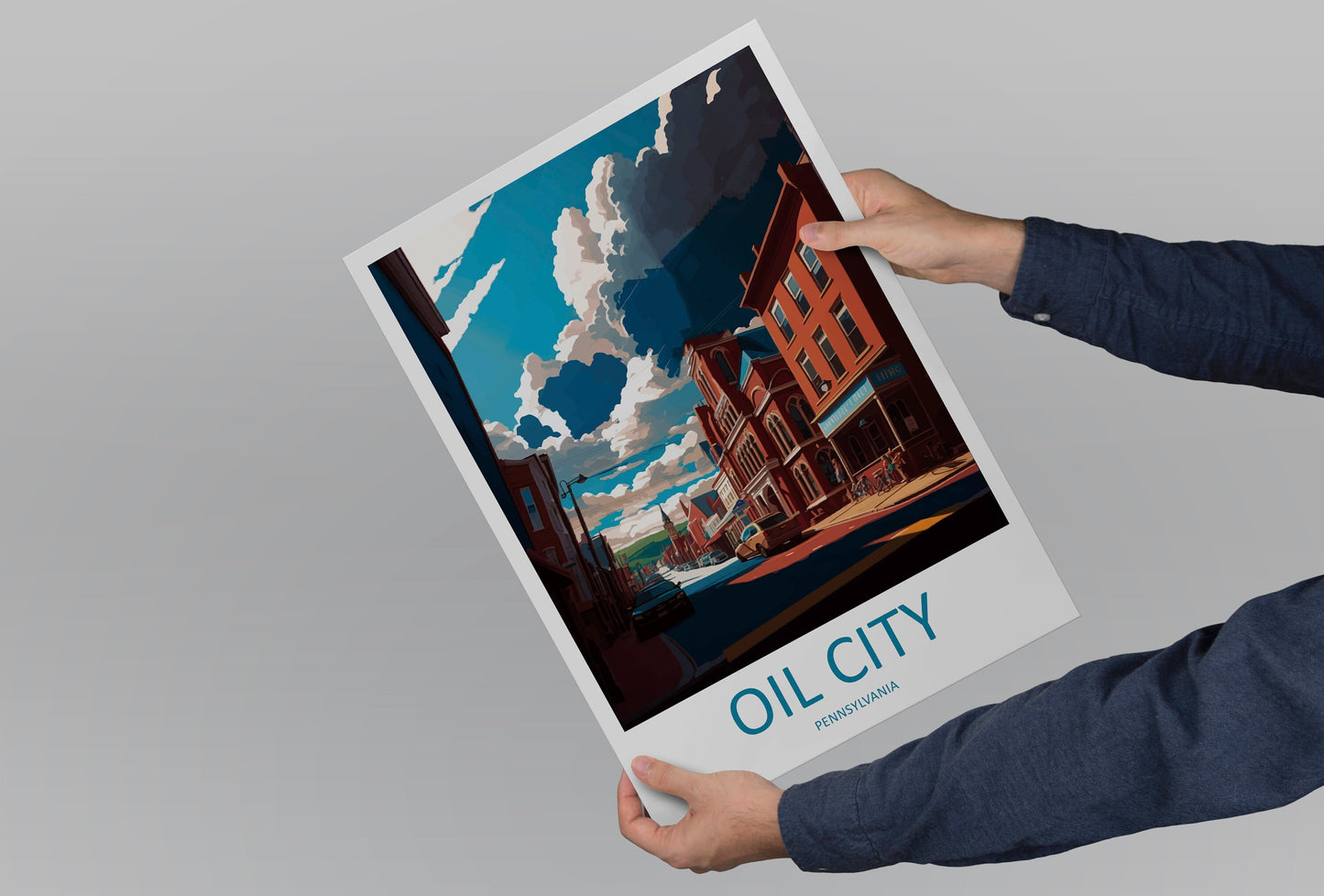 Oil City Travel Print Wall Art Oil City Wall Hanging Home Décor Oil City Gift Art Lovers Pennsylvania Art Lover Travel Poster
