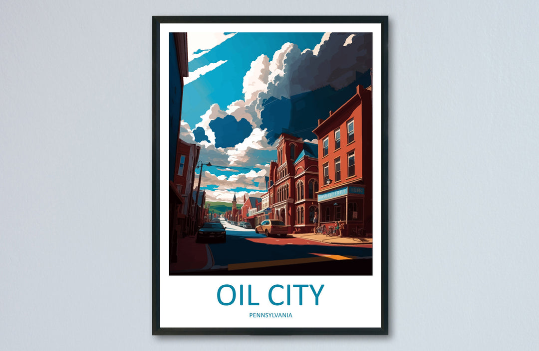 Oil City Travel Print Wall Art Oil City Wall Hanging Home Décor Oil City Gift Art Lovers Pennsylvania Art Lover Travel Poster