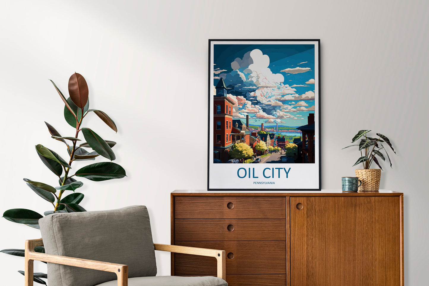 Oil City Travel Print Wall Art Oil City Wall Hanging Home Décor Oil City Gift Art Lovers Pennsylvania Art Lover Travel Poster
