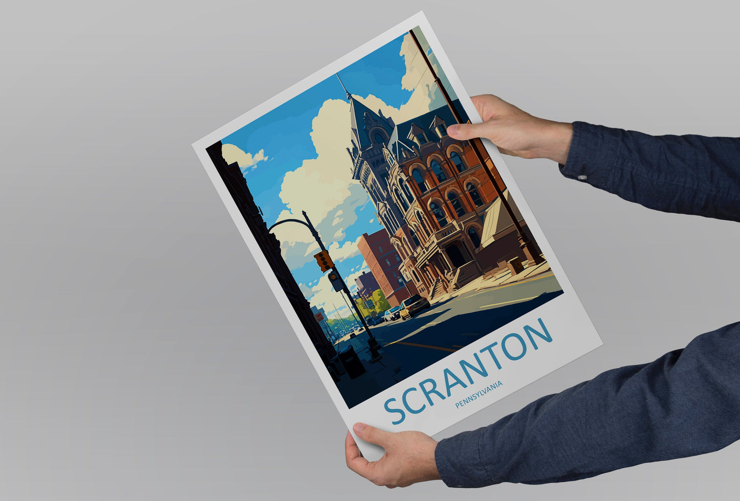 Scranton Travel Print Wall Art Scranton Wall Hanging Home Décor Scranton Gift Art Lovers Pennsylvania Travel Poster Art