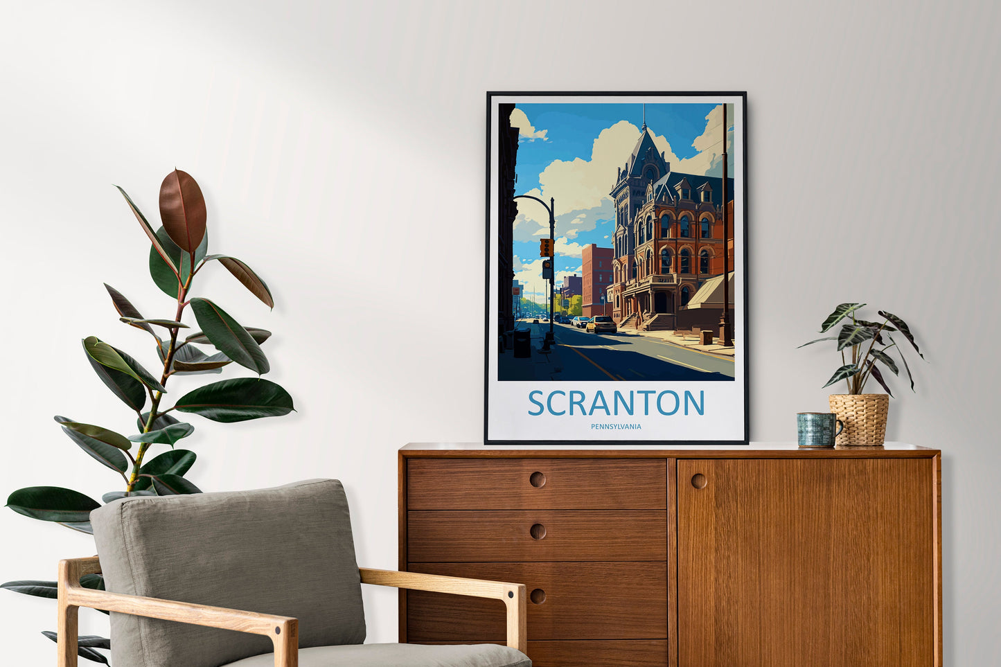 Scranton Travel Print Wall Art Scranton Wall Hanging Home Décor Scranton Gift Art Lovers Pennsylvania Travel Poster Art