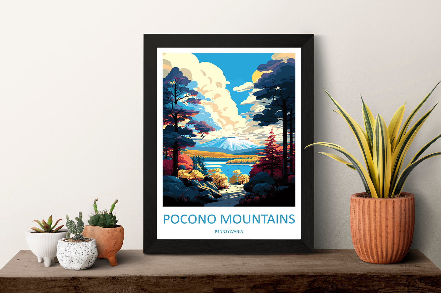Pocono Mountains Travel Print Wall Art Pocono Mountains Wall Hanging Home Décor Pocono Mountains Gift Art Lovers Pennsylvania Travel Poster
