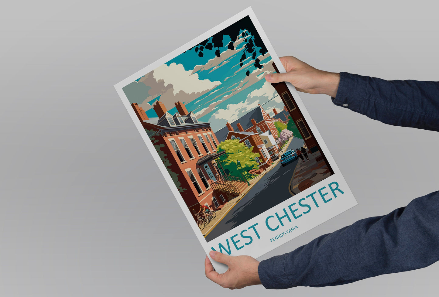 West Chester Travel Print Wall Art West Chester Wall Hanging Home Décor West Chester Gift Art Lovers Pennsylvania Travel Poster Art