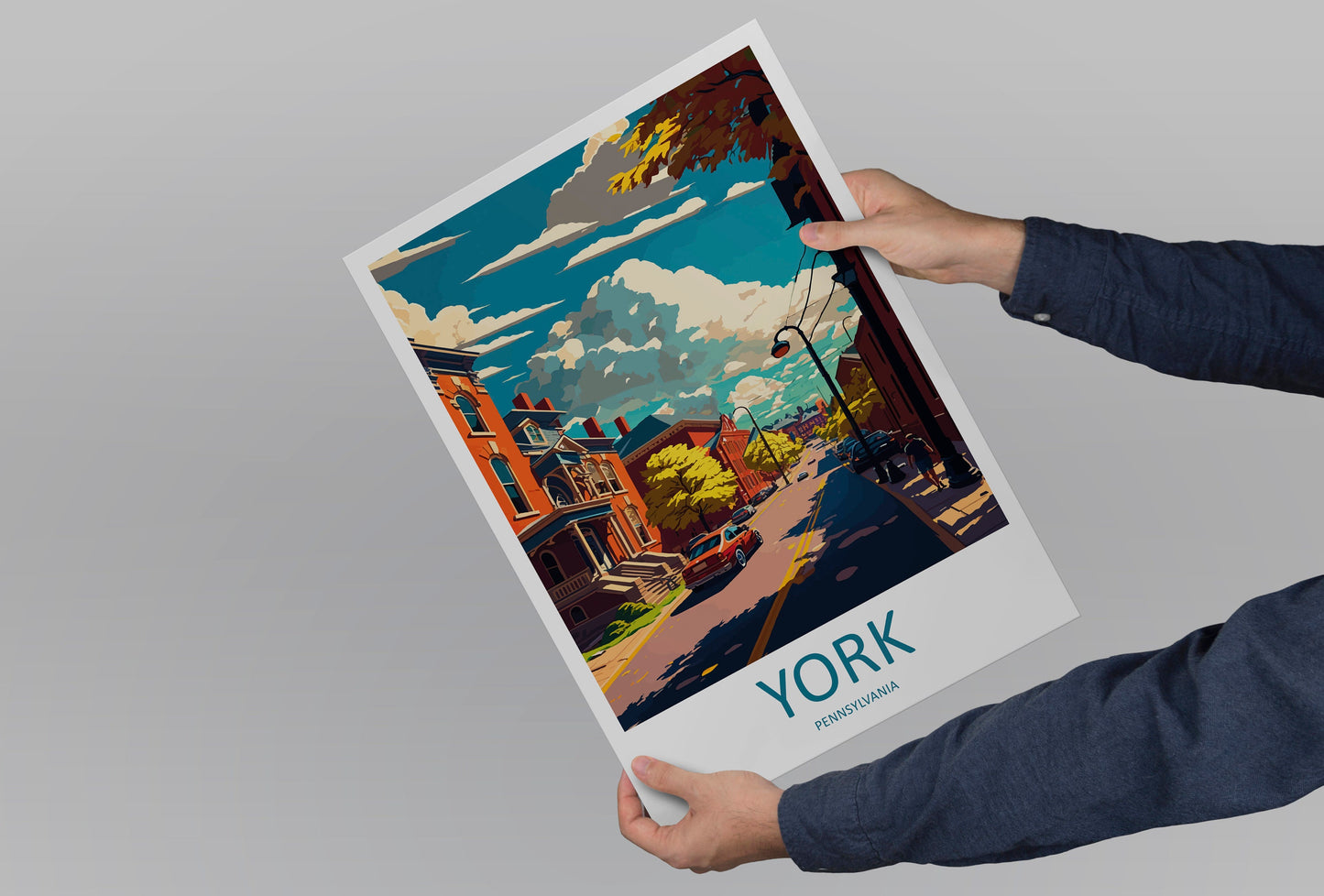 York Travel Print Wall Art York Wall Hanging Home Décor York Gift Art Lovers Pennsylvania Travel Poster Art