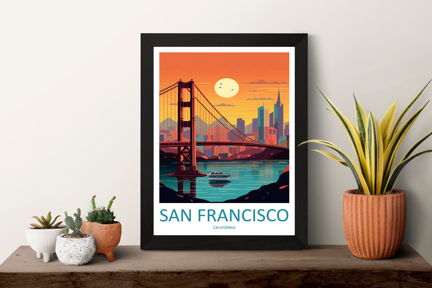 San Francisco Golden Gate Travel Print Wall Art San Francisco Wall Hanging Home Décor San Francisco Gift Art Lovers California Art Lover