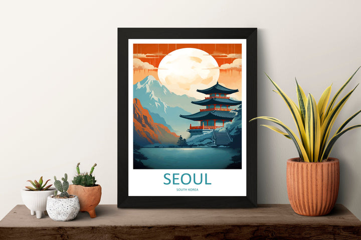 Seoul Travel Print Wall Art Seoul Wall Hanging Home Décor Seoul Gift Art Lovers South Korea Art Lover Gift Seoul Wall Décor