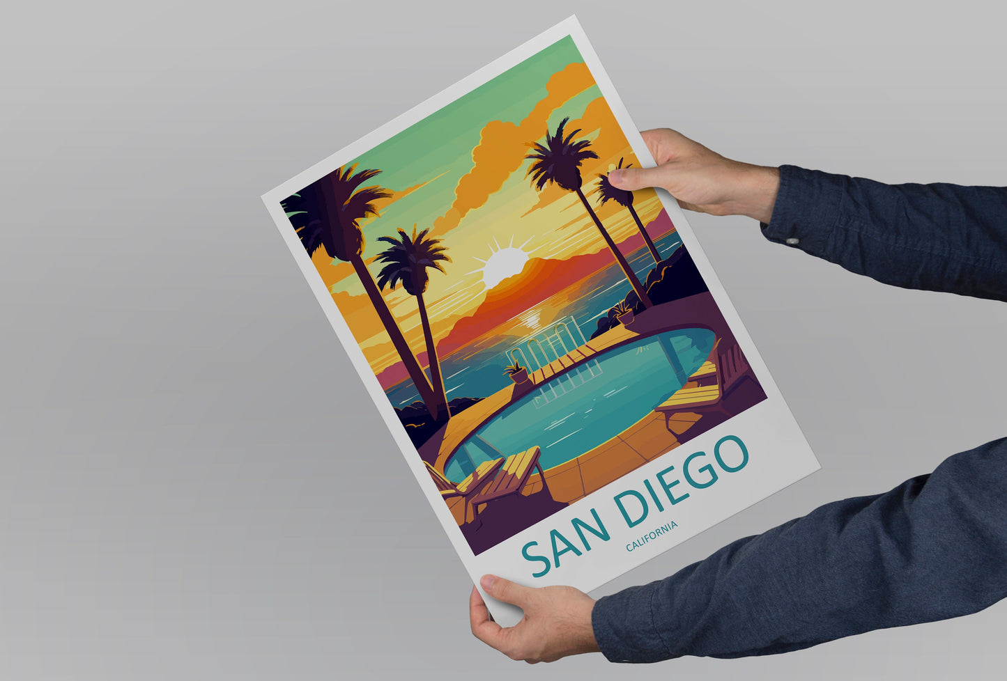 San Diego Travel Print Wall Art San Diego Wall Hanging Home Décor San Diego Gift Art Lovers California Art Lover Gift San Diego Poster