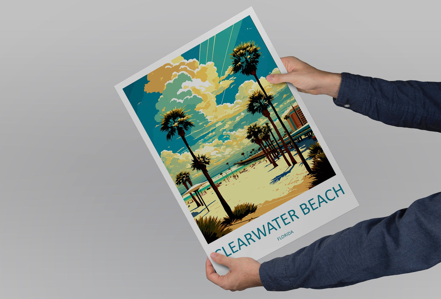 Clearwater Beach Travel Print Wall Art Clearwater Beach Wall Hanging Home Décor Clearwater Beach Gift Art Lovers Florida Art Lover Gift