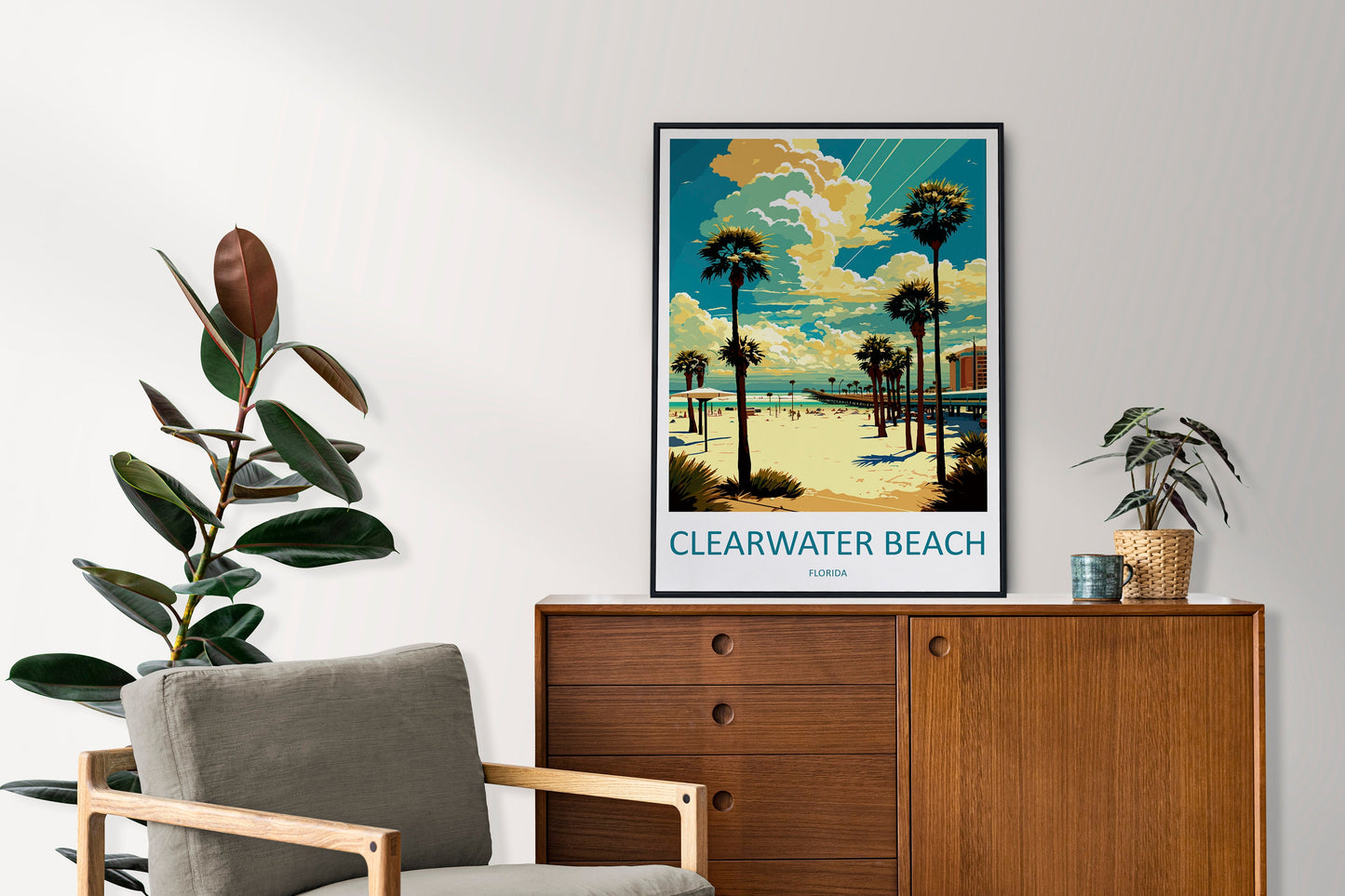 Clearwater Beach Travel Print Wall Art Clearwater Beach Wall Hanging Home Décor Clearwater Beach Gift Art Lovers Florida Art Lover Gift
