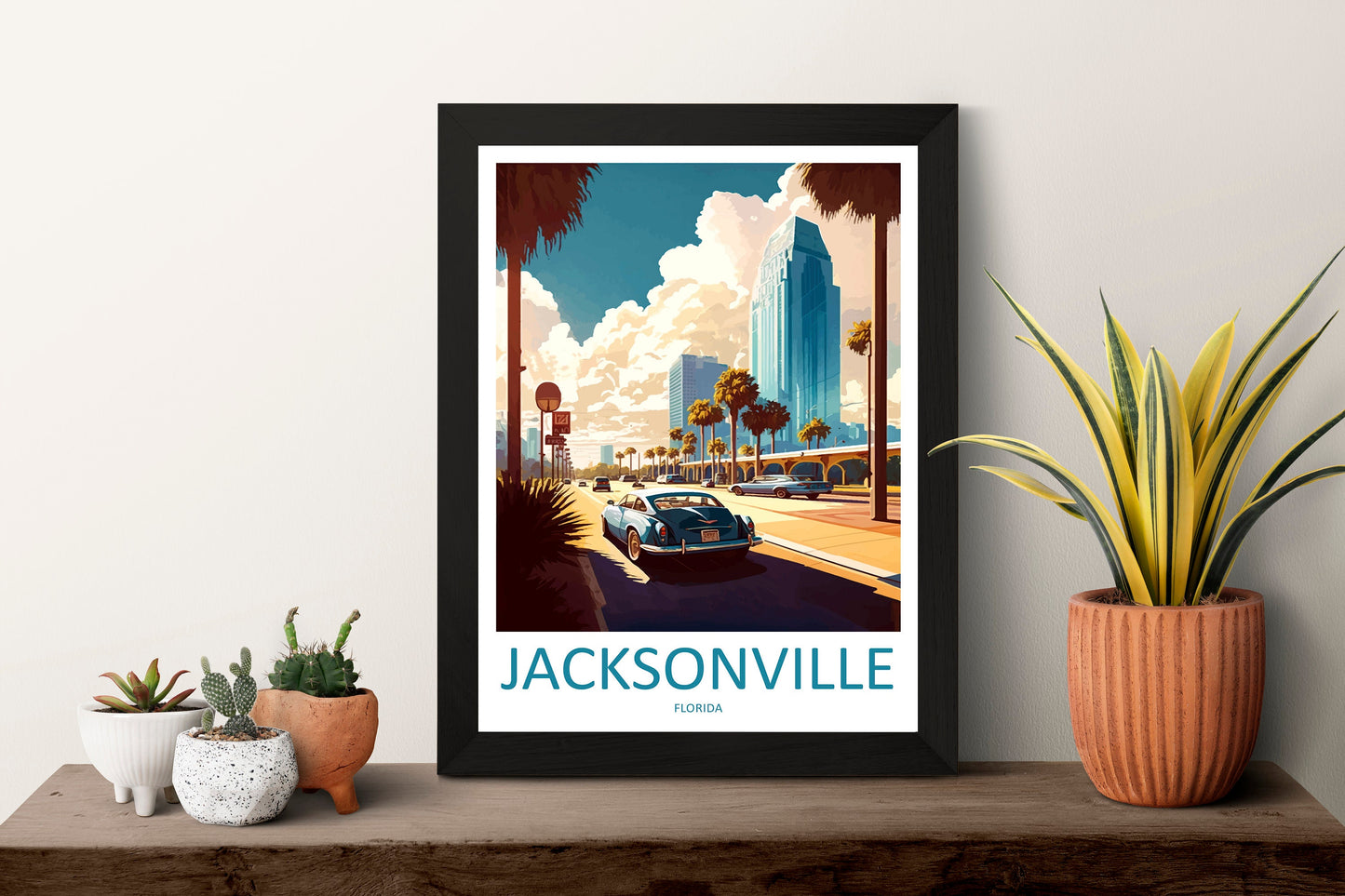 Jacksonville Travel Print Wall Art Jacksonville Wall Hanging Home Décor Jacksonville Gift Art Lovers Florida Art Lover Gift Florida Print
