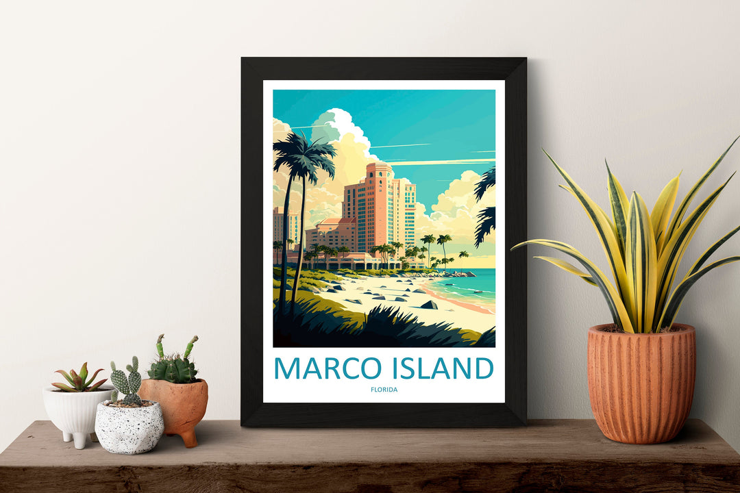 Marco Island Travel Print Wall Art Marco Island Wall Hanging Home Décor Marco Island Gift Art Lovers Florida Art Lover Gift Florida Print
