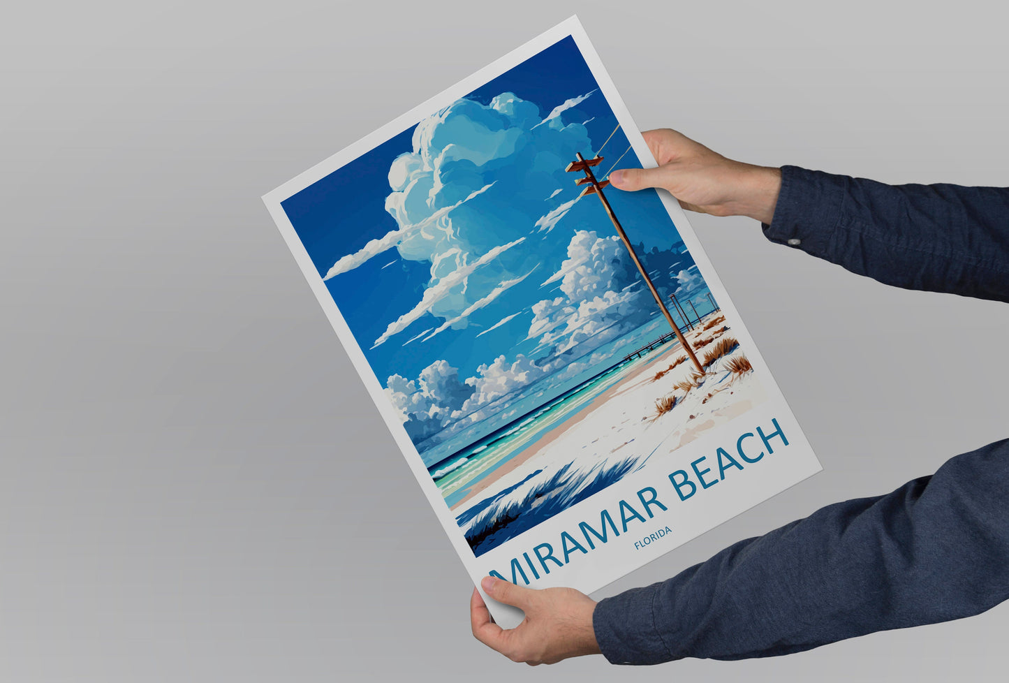 Miramar Beach Travel Print Wall Art Miramar Beach Wall Hanging Home Décor Miramar Beach Gift Art Lovers Florida Art Lover Gift Florida Print