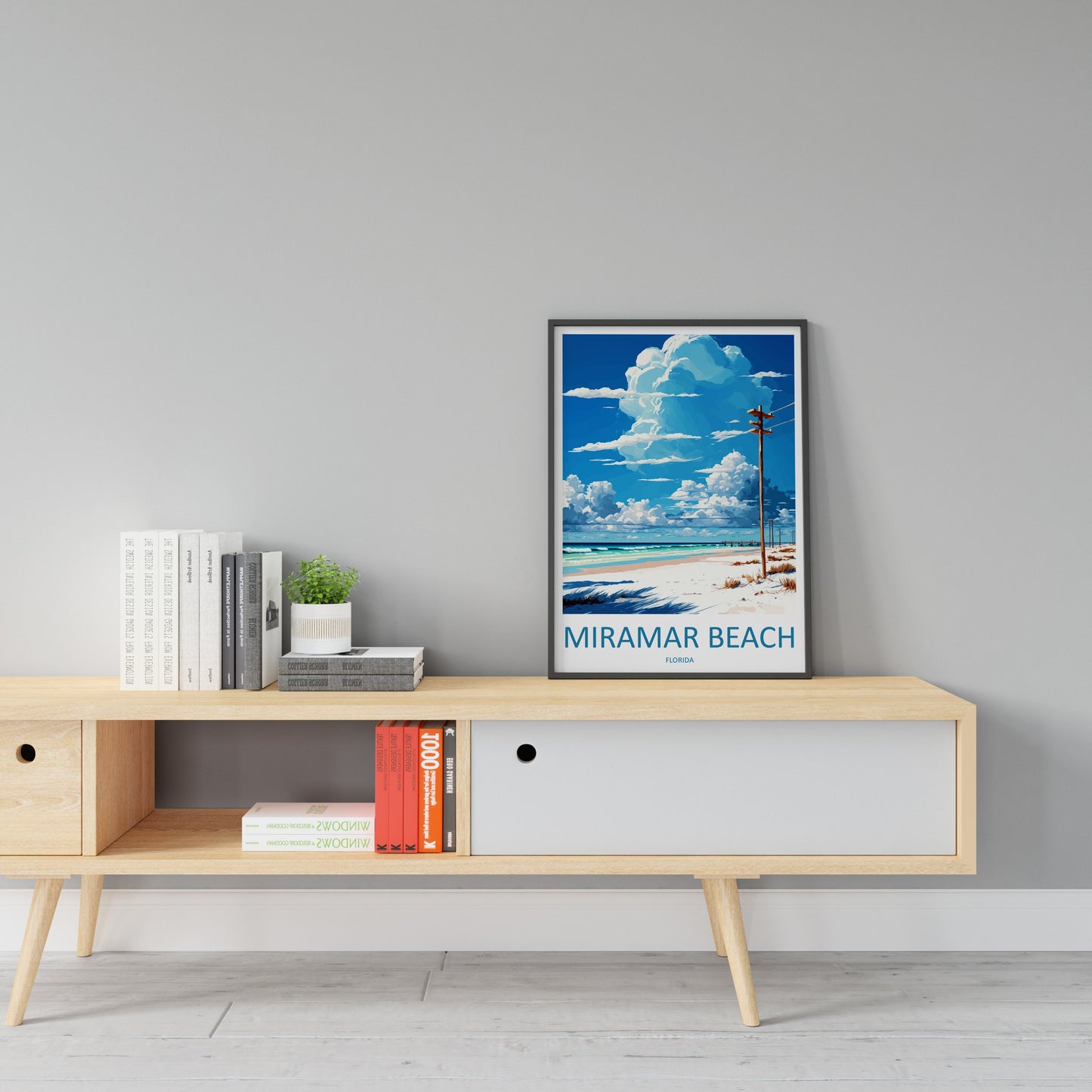 Miramar Beach Travel Print Wall Art Miramar Beach Wall Hanging Home Décor Miramar Beach Gift Art Lovers Florida Art Lover Gift Florida Print