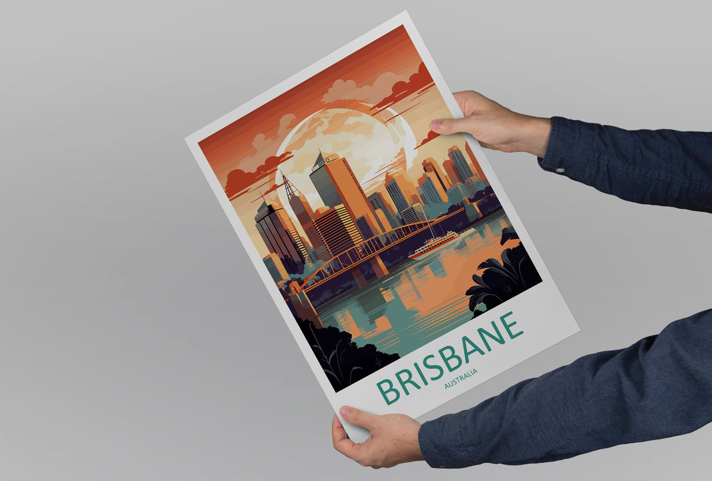 Brisbane Travel Print Wall Art Brisbane Wall Hanging Home Décor Brisbane Gift Art Lovers Wall Art Australia Travel Print Brisbane Decor