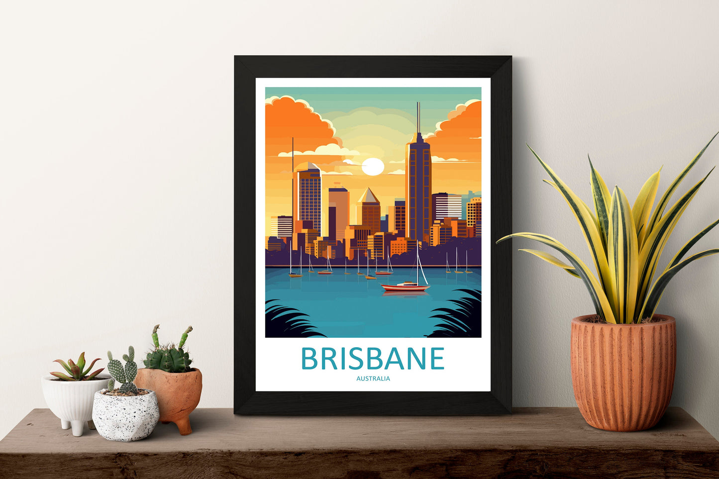 Brisbane Travel Print Wall Art Brisbane Wall Hanging Home Décor Brisbane Gift Art Lovers Wall Art Australia Travel Print Brisbane Decor