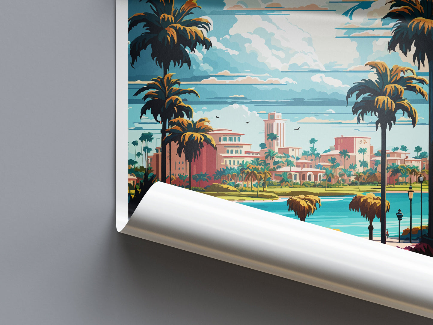Boca Raton Travel Print Wall Art Boca Raton Wall Hanging Home Décor Boca Raton Gift Art Lovers Florida Art Lover Gift