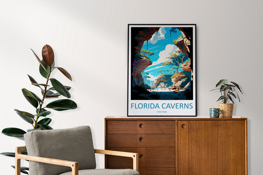 Florida Caverns State Park Travel Print Wall Art Florida Caverns Wall Hanging Home Décor Florida Caverns Gift Art Lovers Florida Art Lover
