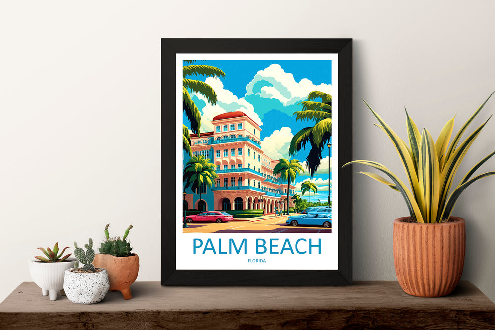 Palm Beach Travel Print Wall Art Palm Beach Wall Hanging Home Décor Palm Beach Gift Art Lovers Gift Beach Florida Palm Beach Wall Art