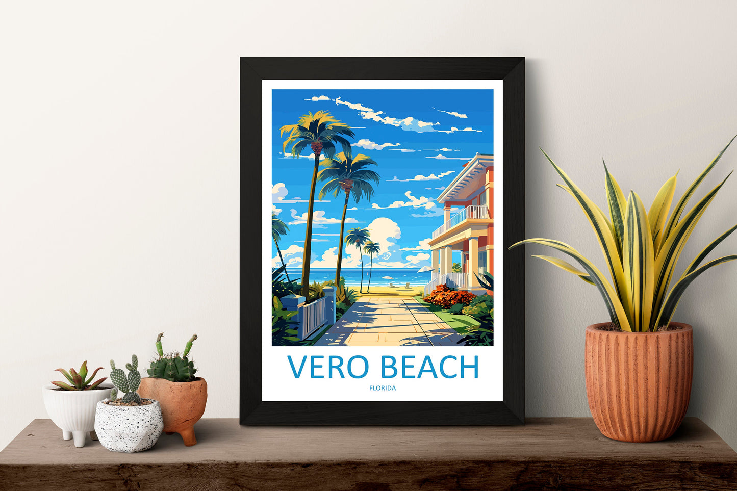 Vero Beach Travel Print Wall Art Vero Beach Wall Hanging Home Décor Vero Beach Gift Art Lovers Gift Beach Florida Vero Beach Print