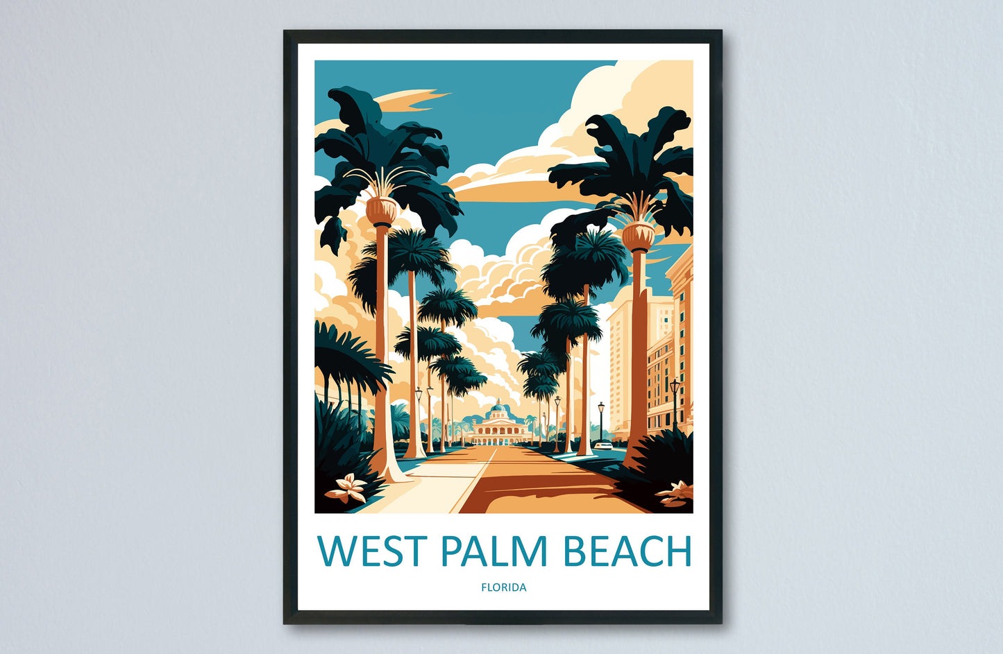 West Palm Beach Travel Print Wall Art West Palm Beach Wall Hanging Home Décor West Palm Beach Gift Art Lovers Gift Beach Florida