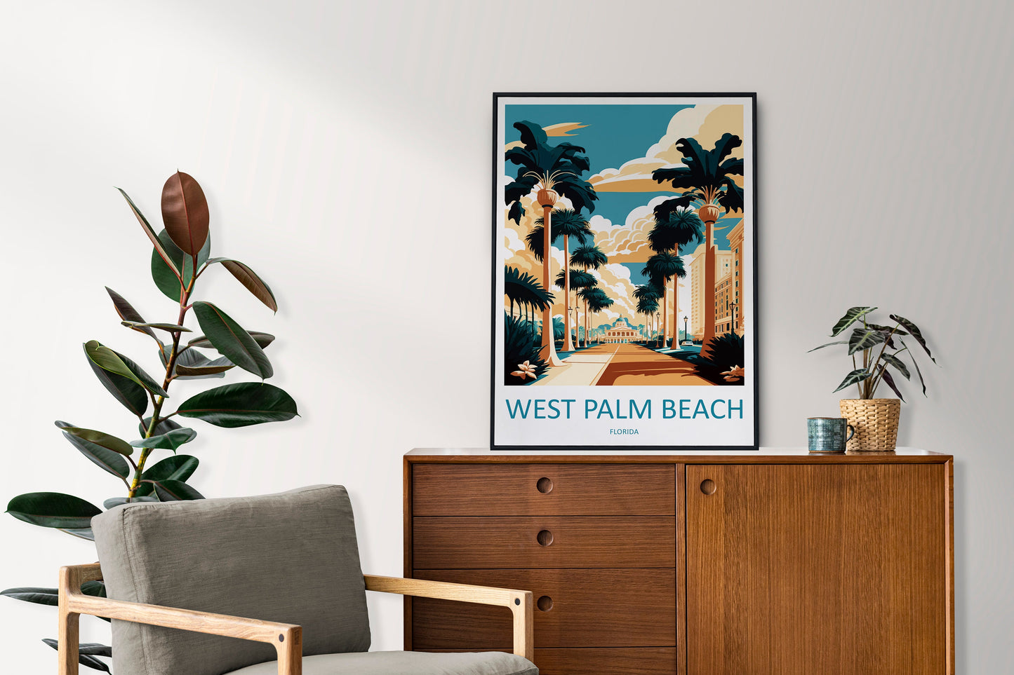 West Palm Beach Travel Print Wall Art West Palm Beach Wall Hanging Home Décor West Palm Beach Gift Art Lovers Gift Beach Florida