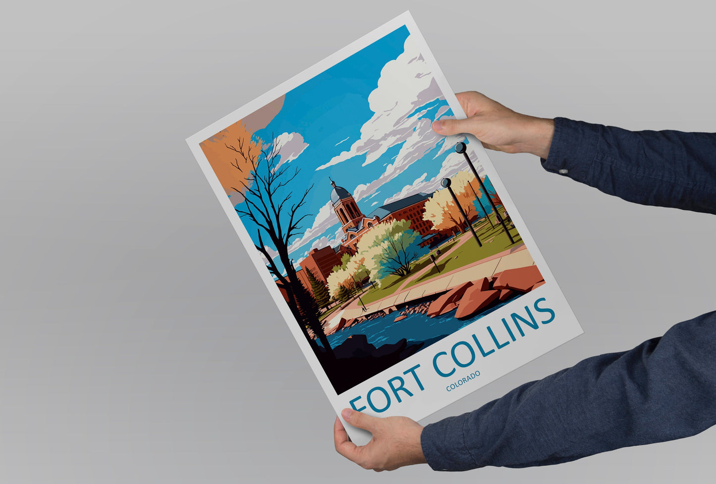 Fort Collins Travel Print Wall Art Fort Collins Wall Hanging Home Décor Fort Collins Gift Art Lovers Colorado Art Gift Lover Print