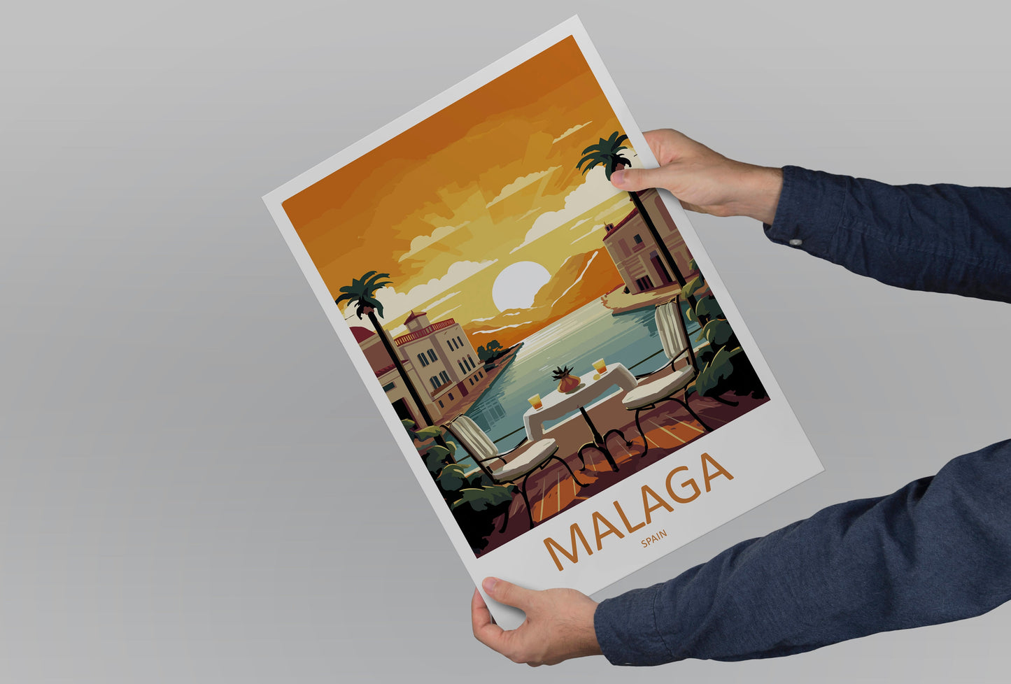 Malaga Travel Print Wall Art Malaga Wall Hanging Home Décor Malaga Gift Art Lovers Spain Art Lover Gift Malaga Wall Décor Malaga Spain Decor