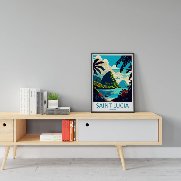 Saint Lucia Travel Print Wall Art Saint Lucia Wall Hanging Home Décor Saint Lucia Gift Art Lovers Wall Art Caribbean Travel Print Poster